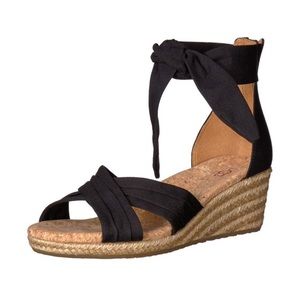 Ugg Traci Sandal Espadrille Wedge with Tie Ankles